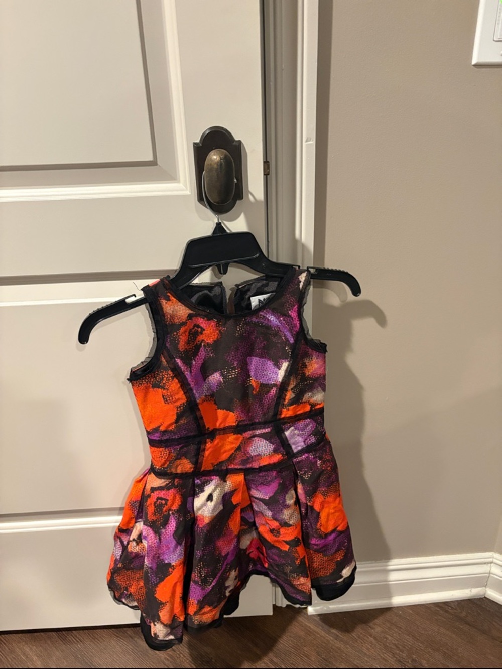 Milly Orange and Purple Floral Party Dress